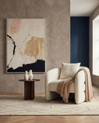 Cream Linen Effect Curved Chair
