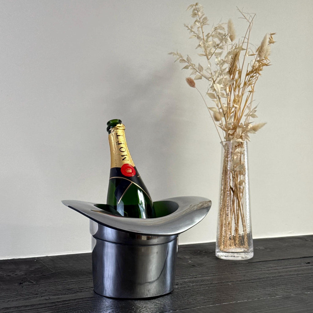 Top Hat Champagne Ice Bucket  Solid Cast Aluminium Wine & Bottle Cooler