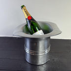 XL Top Hat Champagne Ice Bucket  Solid Cast Nickel Plated Wine Cooler
