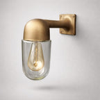 Langham Raw Antique Brass Wall Light Outdoor & Bathroom Sconce