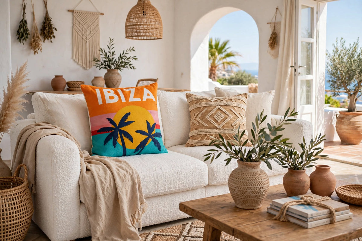 Ibiza Sunset Needlepoint Pillow