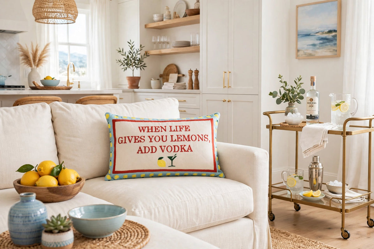 When Life Gives You Lemons Add Vodka Needlepoint Pillow