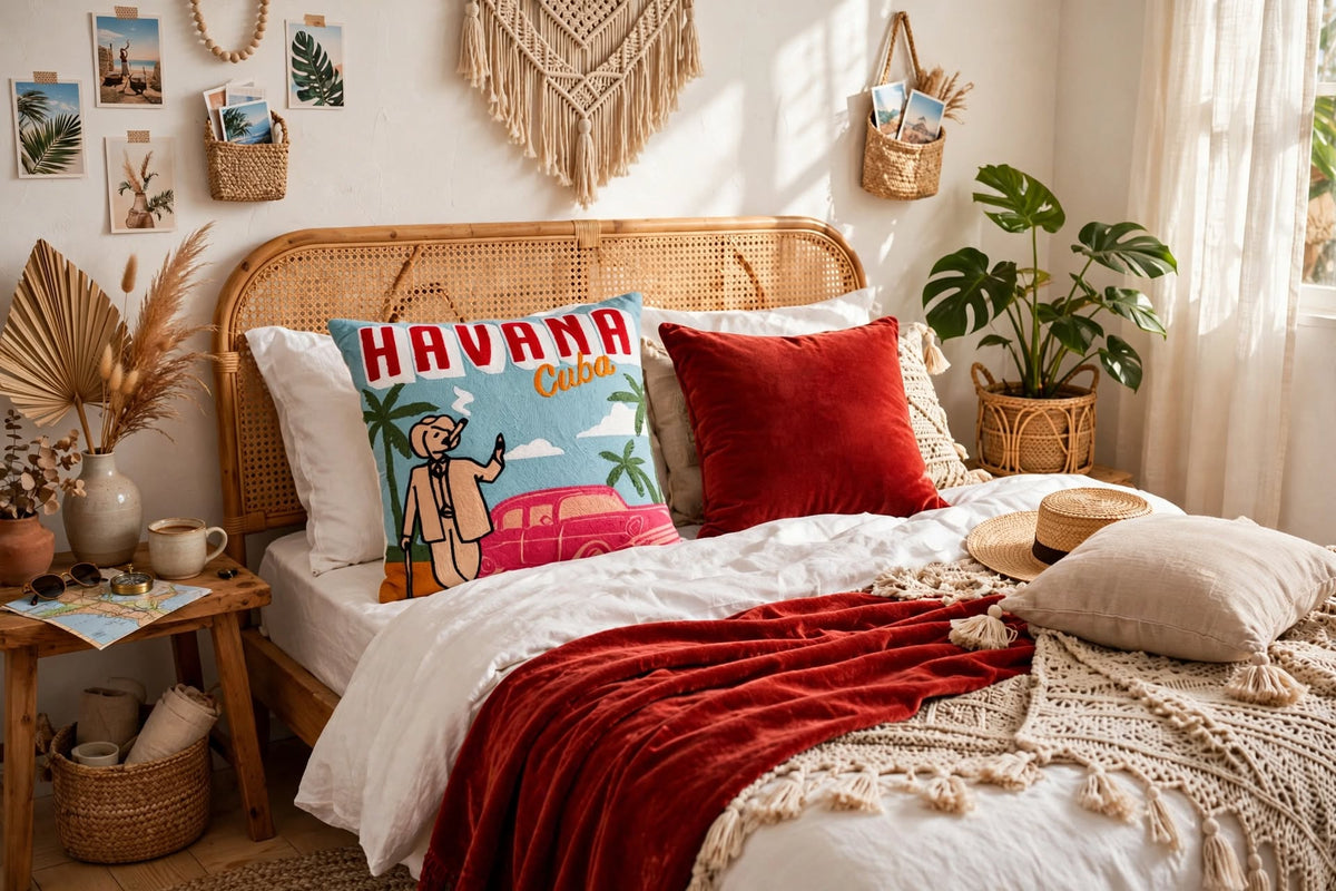 Havana Cuba Needlepoint Pillow