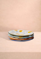 Buds in May Hand-Painted Lunch Plates Inspired by Matisse (Set of 4)