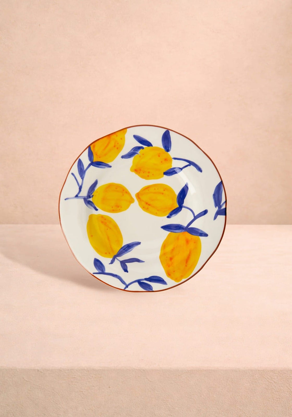 Buds in May Hand-Painted Lunch Plates Inspired by Matisse (Set of 4)