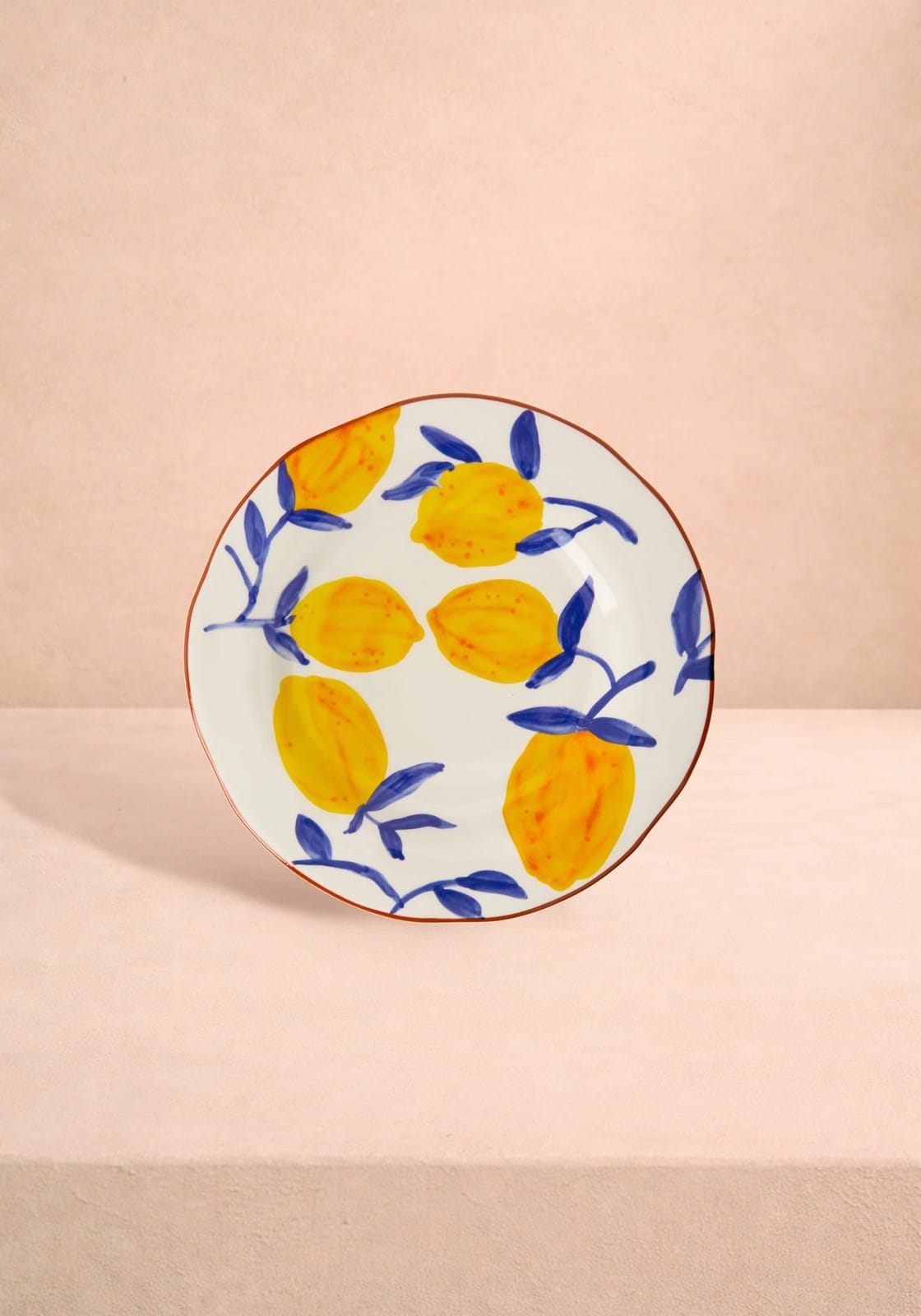 Buds in May Hand-Painted Lunch Plates Inspired by Matisse (Set of 4)