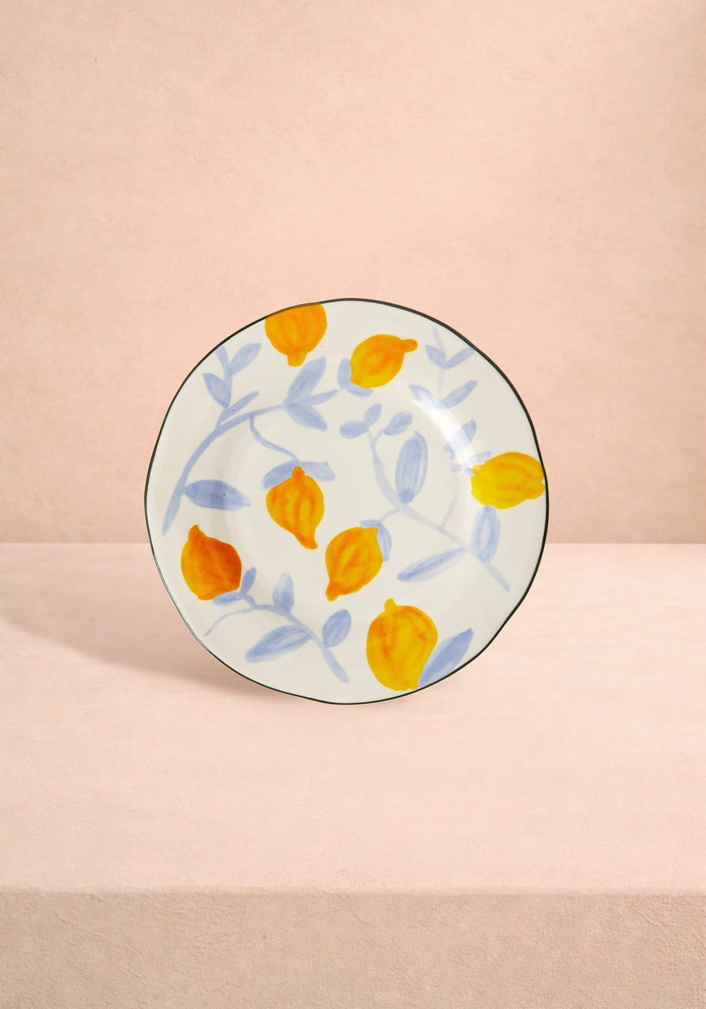 Buds in May Hand-Painted Lunch Plates Inspired by Matisse (Set of 4)