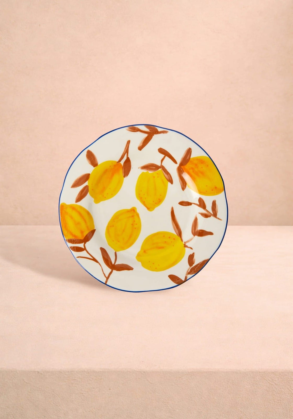 Buds in May Hand-Painted Lunch Plates Inspired by Matisse (Set of 4)