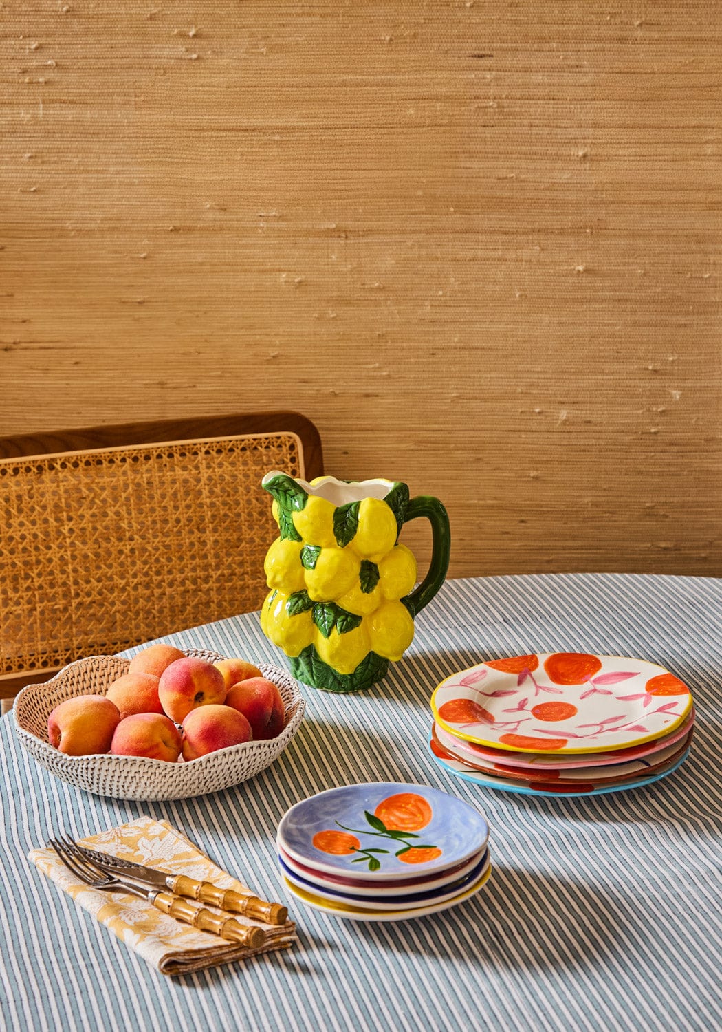 Peaches and Keen Plates After Matisse Set of 4