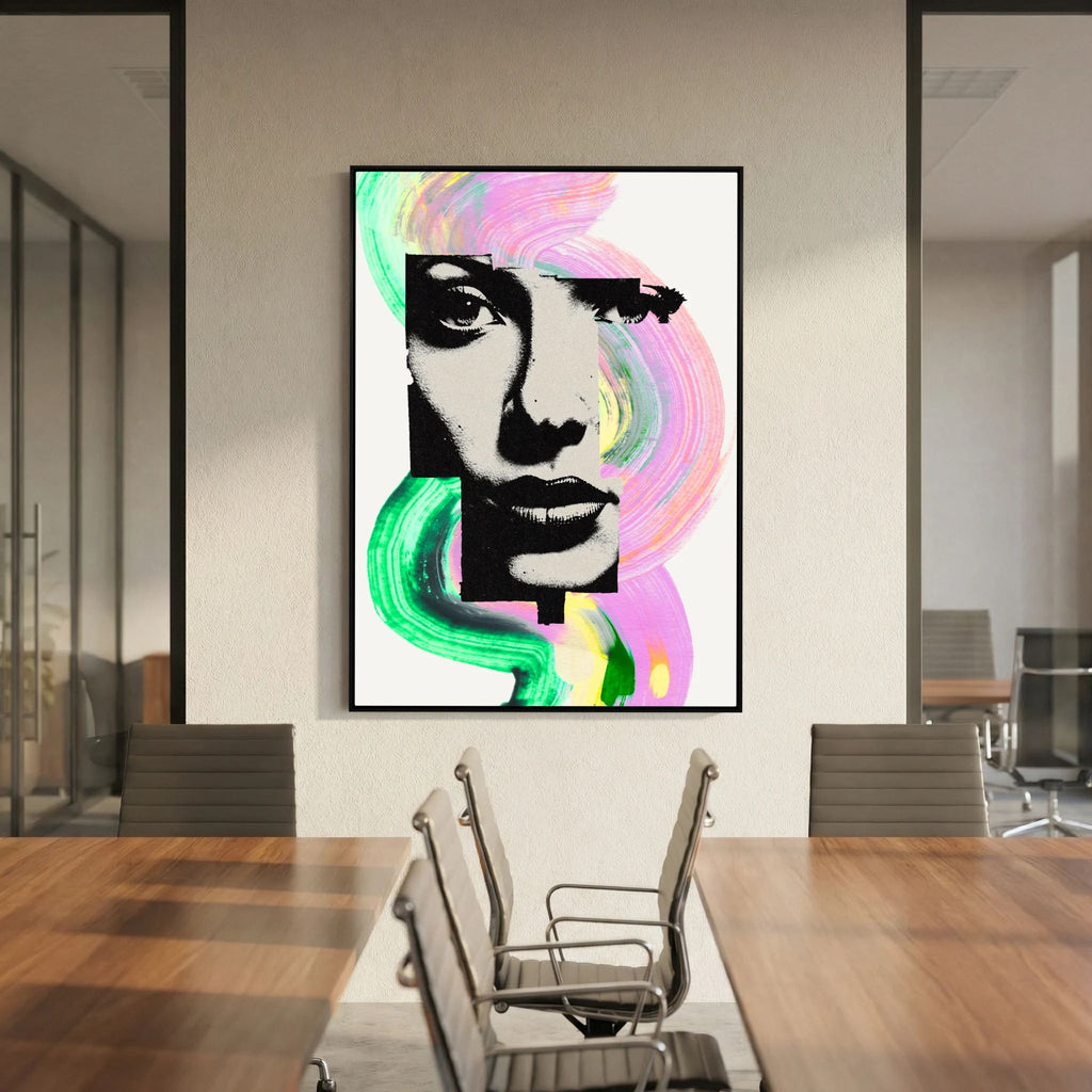Halftone Pop Art Portrait Canvas Bold Graphic Wall Art