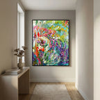 Sometimes I Wish vibrant abstract floral canvas wall art by Dorothy Fagan featuring expressive brushstrokes in pink, purple, and green   