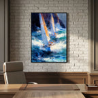 Yacht racing sport art 24 by Justyna Jaszke