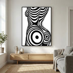 Op Art Nude Silhouette Canvas Black & White Optical Illusion