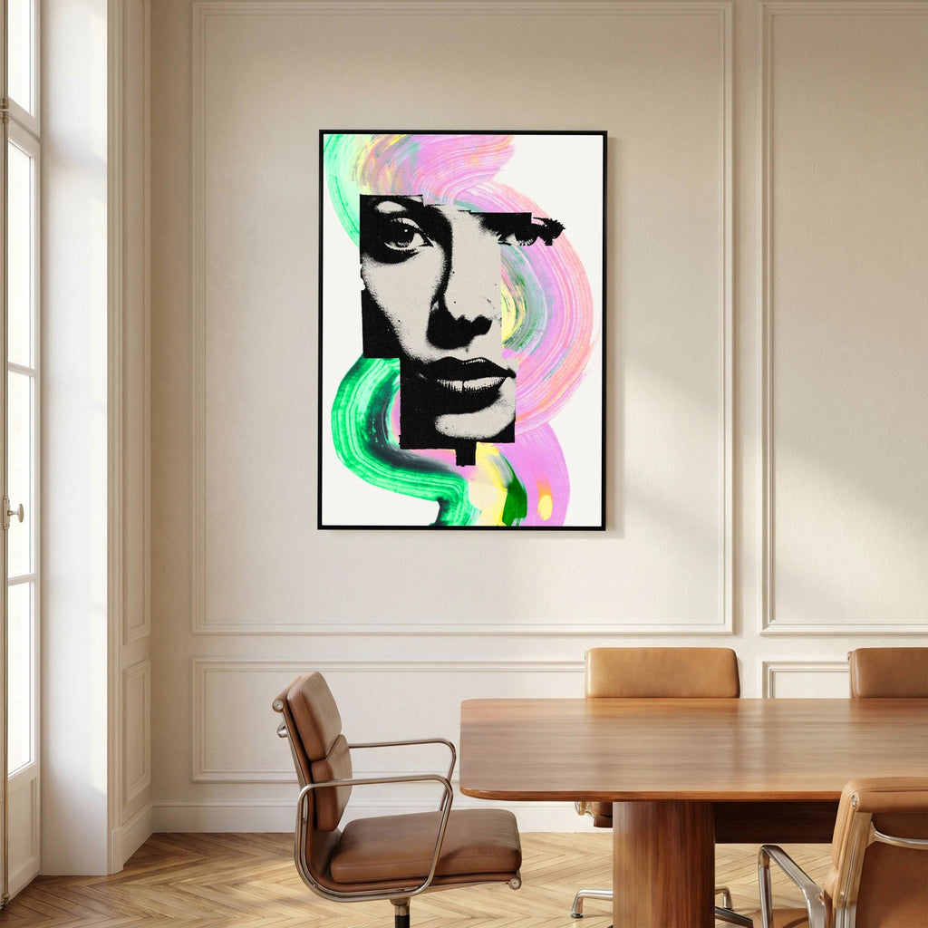 Halftone Pop Art Portrait Canvas Bold Graphic Wall Art