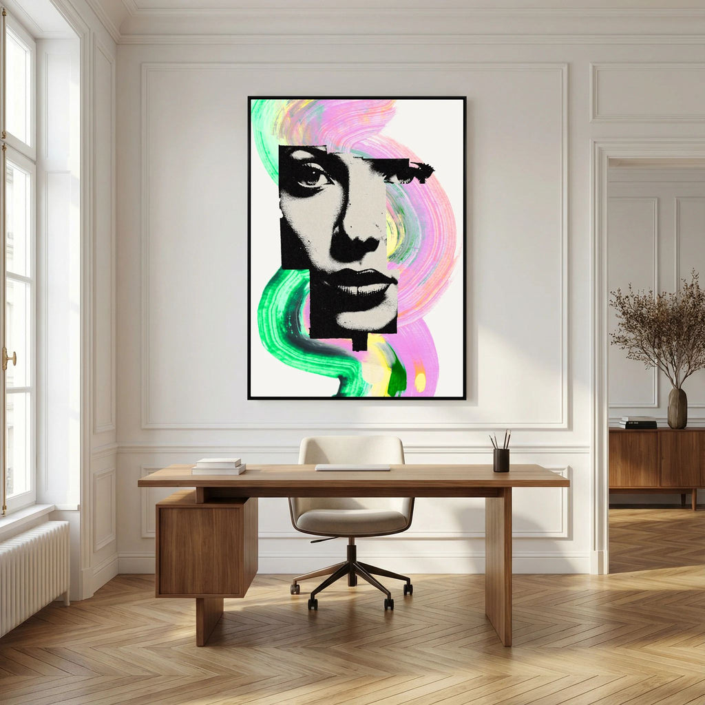 Halftone Pop Art Portrait Canvas Bold Graphic Wall Art