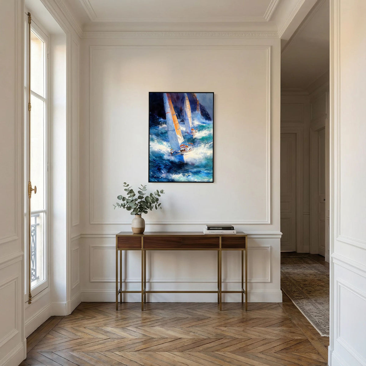 Yacht racing sport art 24 by Justyna Jaszke