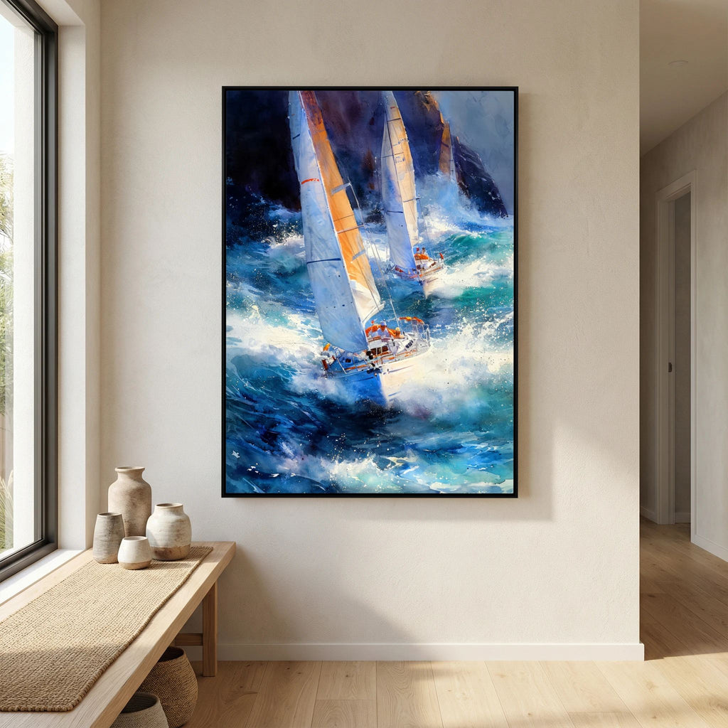 Yacht racing sport art 24 by Justyna Jaszke