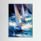 Yacht racing sport art 24 by Justyna Jaszke