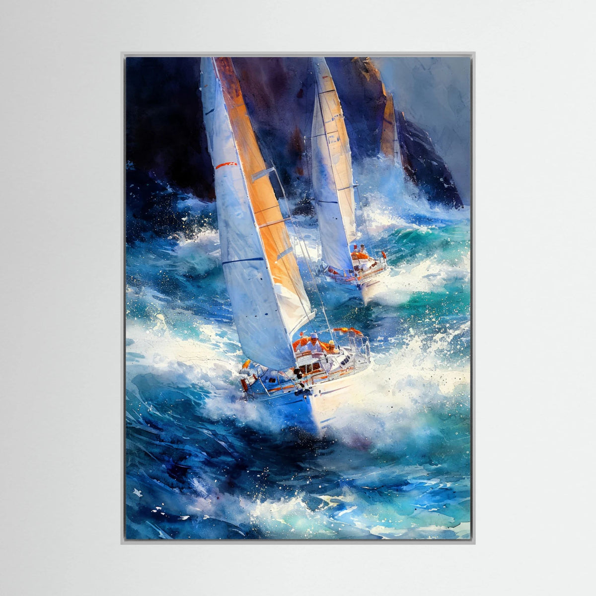 Yacht racing sport art 24 by Justyna Jaszke