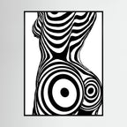 Op Art Nude Silhouette Canvas Black & White Optical Illusion