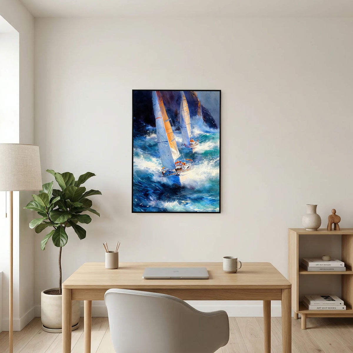 Yacht racing sport art 24 by Justyna Jaszke