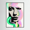 Halftone Pop Art Portrait Stretched Canvas Wall Art