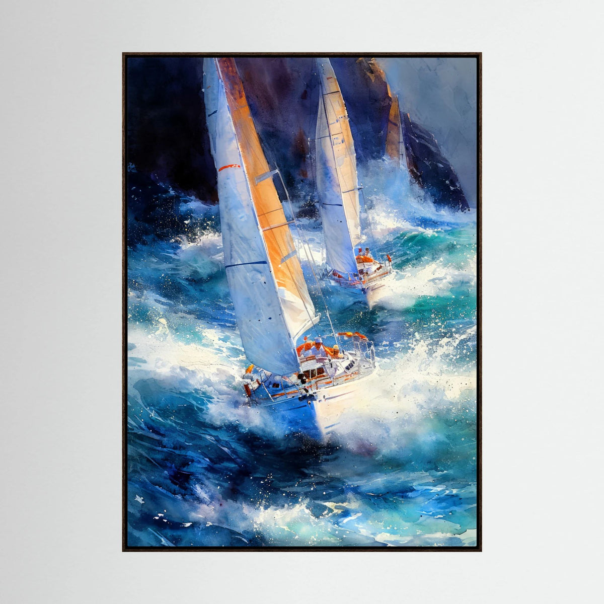 Yacht racing sport art 24 by Justyna Jaszke