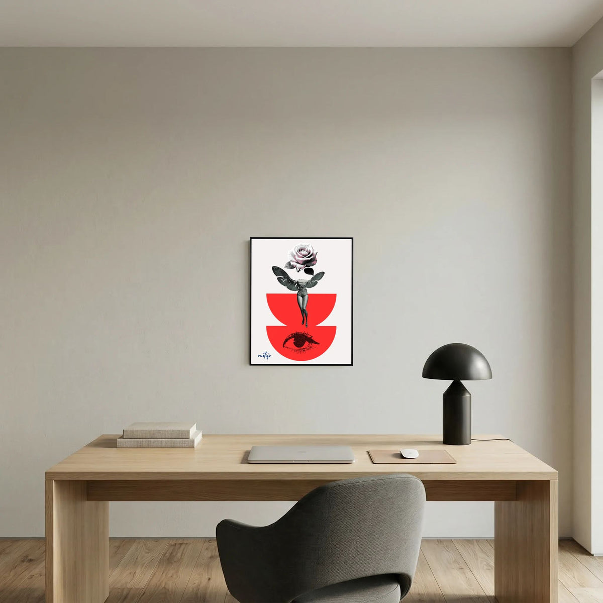 Surrealist Winged Collage Canvas Art  Avant-Garde Wall Decor