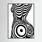 Op Art Nude Silhouette Canvas Black & White Optical Illusion