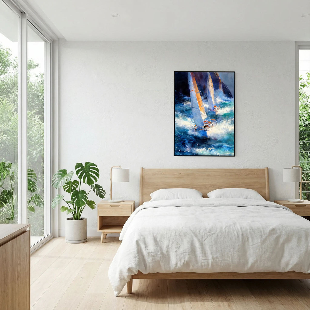 Yacht racing sport art 24 by Justyna Jaszke