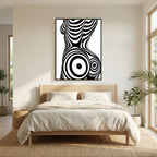 Op Art Nude Silhouette Canvas Black & White Optical Illusion