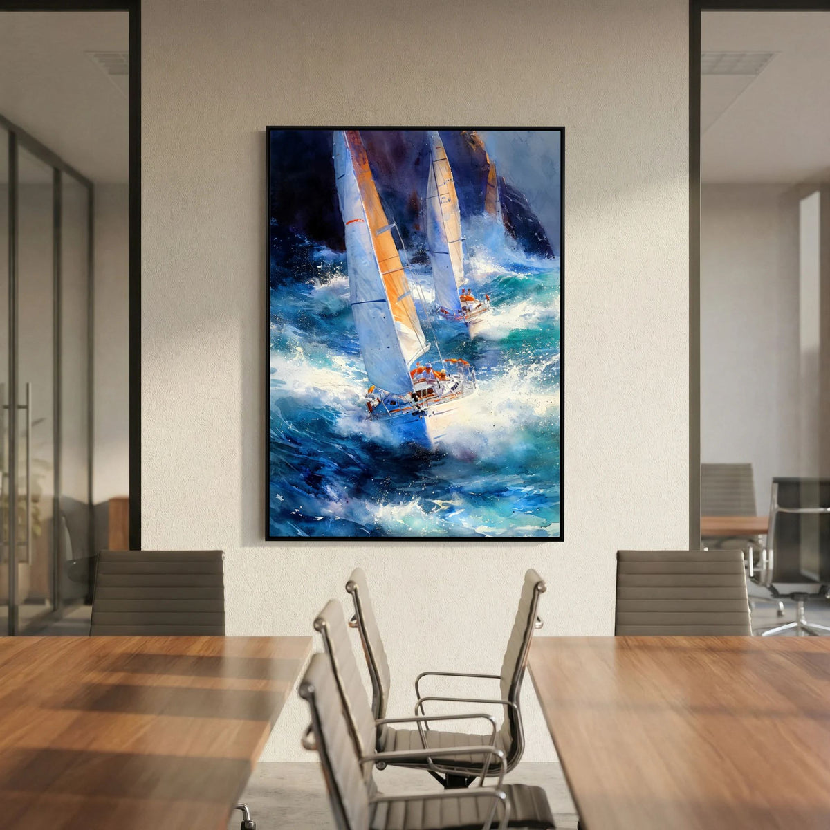 Yacht racing sport art 24 by Justyna Jaszke