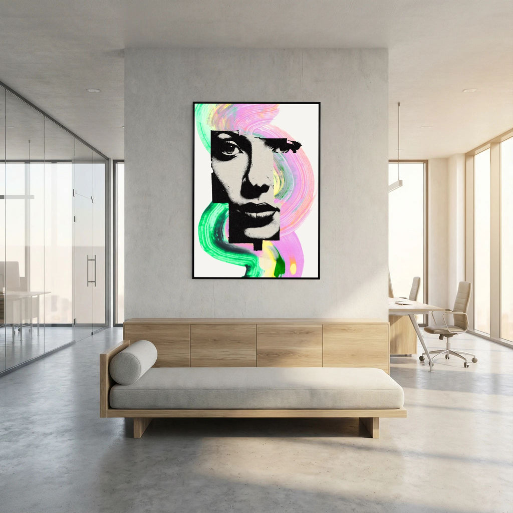 Halftone Pop Art Portrait Canvas Bold Graphic Wall Art