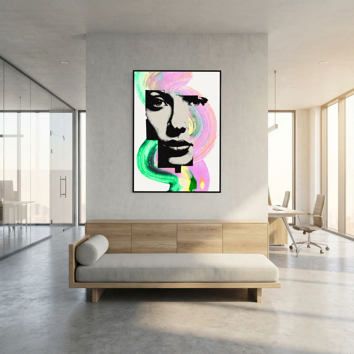 Halftone Pop Art Portrait Canvas Bold Graphic Wall Art