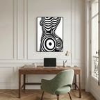 Op Art Nude Silhouette Canvas Black & White Optical Illusion