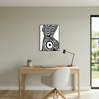 Op Art Nude Silhouette Canvas Black & White Optical Illusion