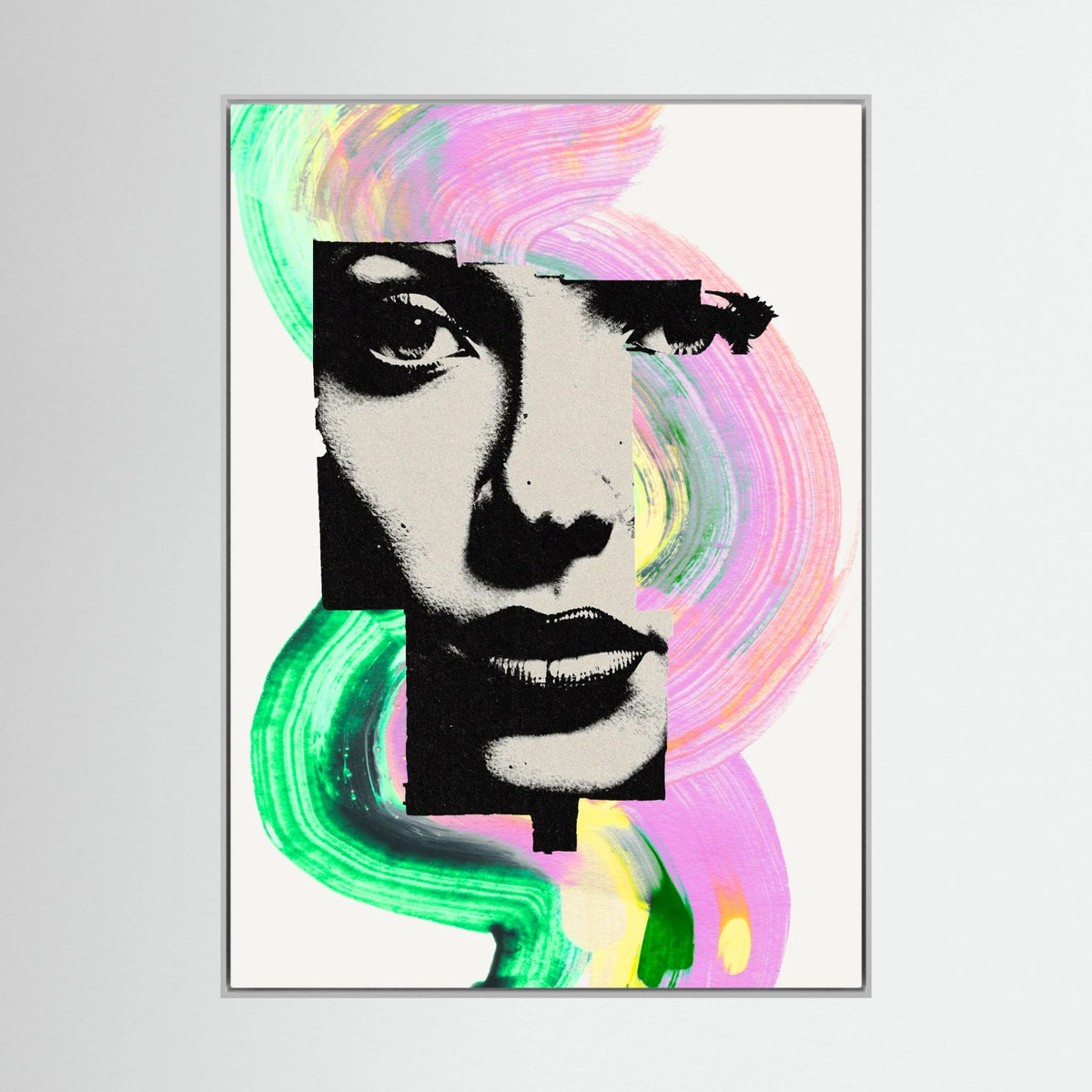 Halftone Pop Art Portrait Canvas Bold Graphic Wall Art