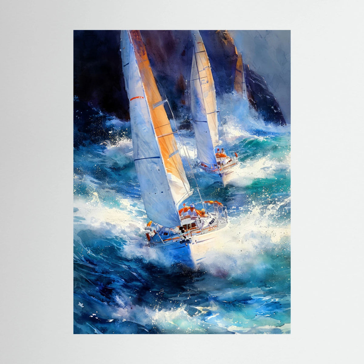 Yacht racing sport art 24 by Justyna Jaszke