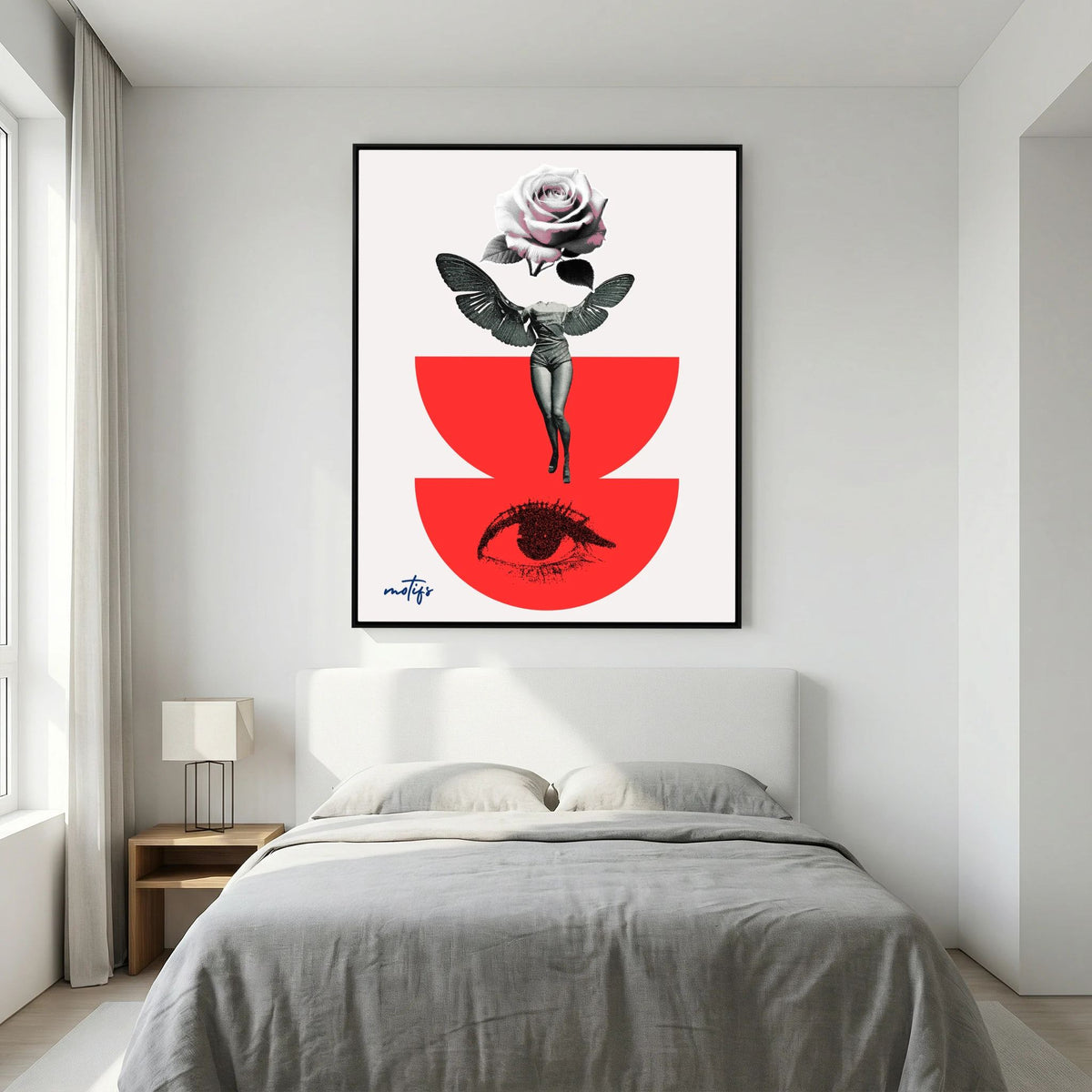 Surrealist Winged Collage Canvas Art  Avant-Garde Wall Decor