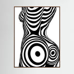 Op Art Nude Silhouette Canvas Black & White Optical Illusion