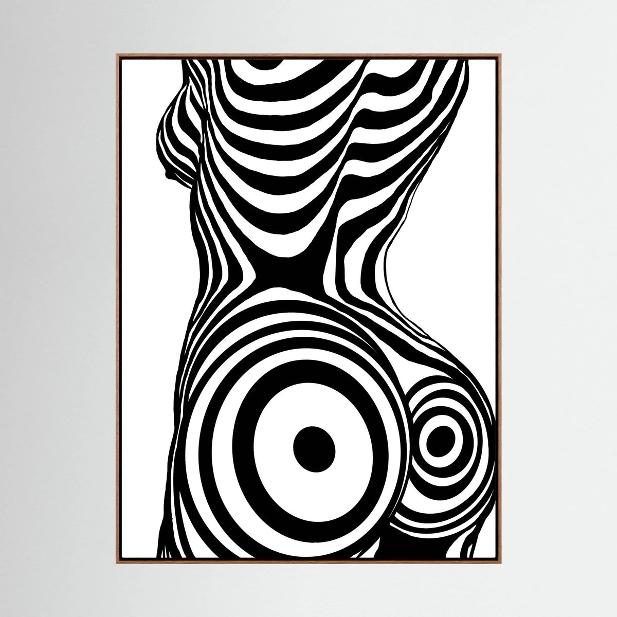 Op Art Nude Silhouette Canvas Black & White Optical Illusion