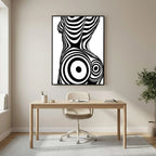 Op Art Nude Silhouette Canvas Black & White Optical Illusion