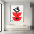 Surrealist Winged Collage Canvas Art  Avant-Garde Wall Decor