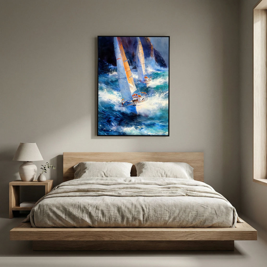 Yacht racing sport art 24 by Justyna Jaszke