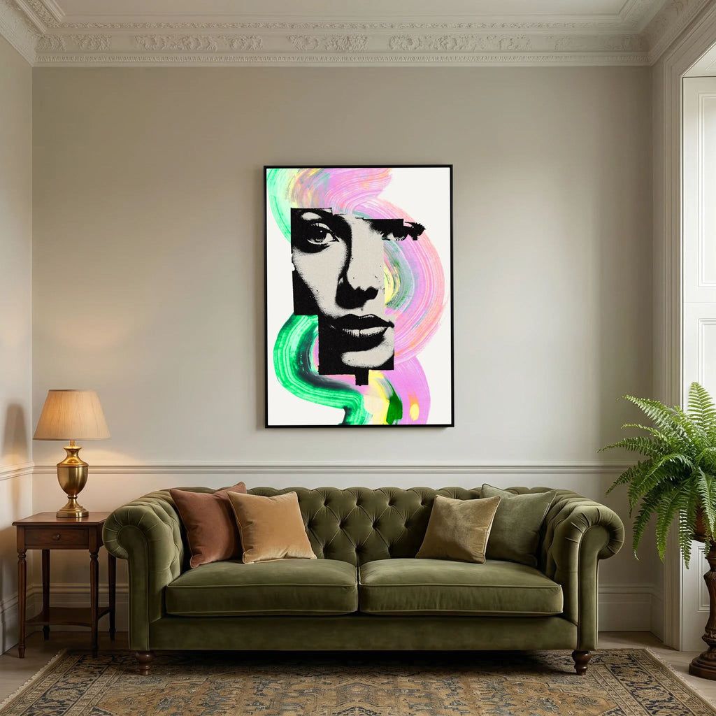 Halftone Pop Art Portrait Canvas Bold Graphic Wall Art