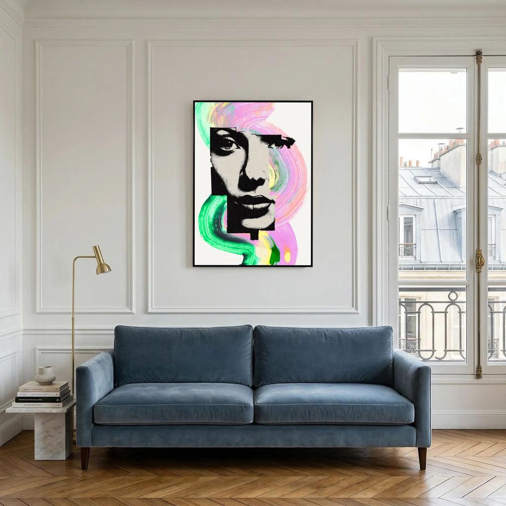 Halftone Pop Art Portrait Canvas Bold Graphic Wall Art
