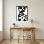 Op Art Nude Silhouette Canvas Black & White Optical Illusion