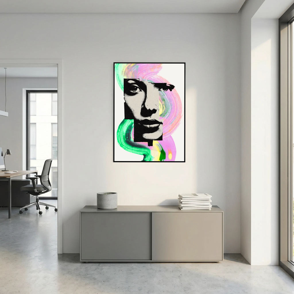 Halftone Pop Art Portrait Canvas Bold Graphic Wall Art