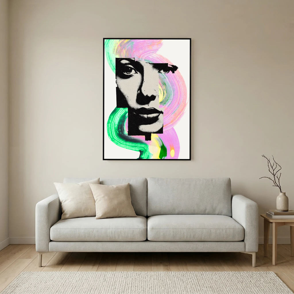 Halftone Pop Art Portrait Canvas Bold Graphic Wall Art