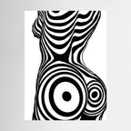 Op Art Nude Silhouette Canvas Black & White Optical Illusion